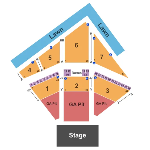 seating chart for Red Hat Amphitheater - End Stage GA Pit 2 - eventticketscenter.com