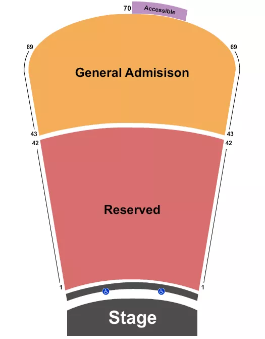 seating chart for Red Rocks Amphitheatre - Endstage RSV 1-42 & GA 43-69 - eventticketscenter.com