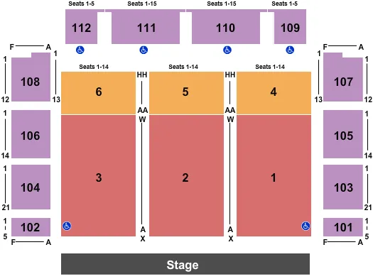 seating chart for Redding Civic Auditorium - End Stage - eventticketscenter.com