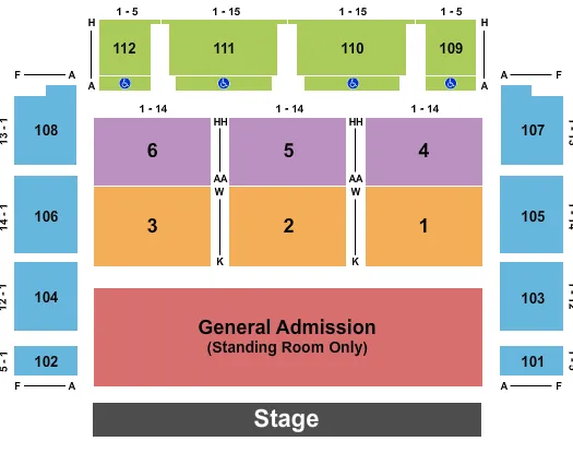 seating chart for Redding Civic Auditorium - ZZ Top - eventticketscenter.com