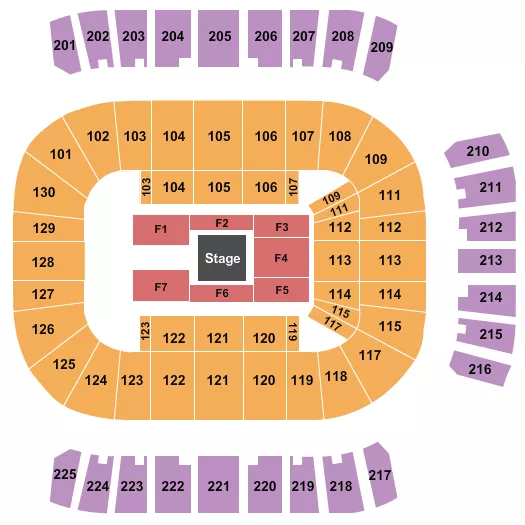 seating chart for Reed Arena - Fight Night - eventticketscenter.com