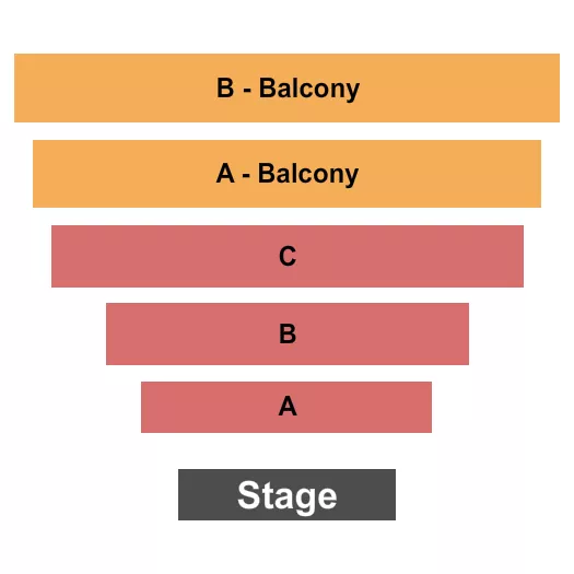 The Jury Experience Seating Chart at Regent Theatre. The chart shows the main floor/stage with seating options surrounding it, which are color coded