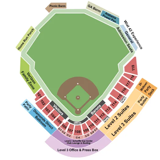 seating chart for Regions Field - Baseball - eventticketscenter.com