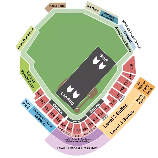 seating chart for Regions Field - Nitro Circus - eventticketscenter.com