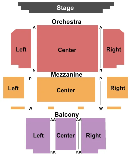 seating chart for Reilly Arts Center - Ocala - End Stage - eventticketscenter.com