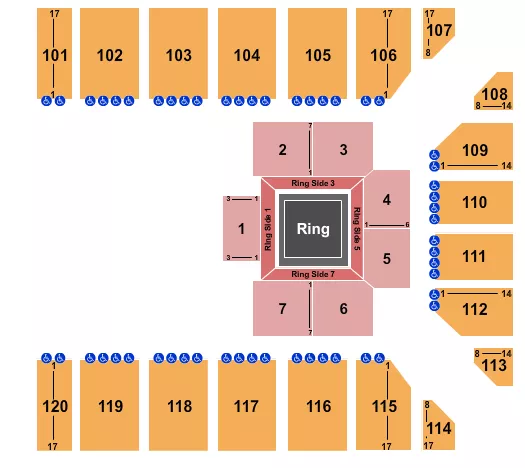 seating chart for Reno Events Center - Boxing - eventticketscenter.com