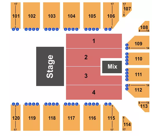 seating chart for Reno Events Center - Half House 2 - Flr 1-4 - eventticketscenter.com