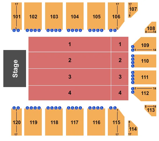 seating chart for Reno Events Center - John Mulaney - eventticketscenter.com