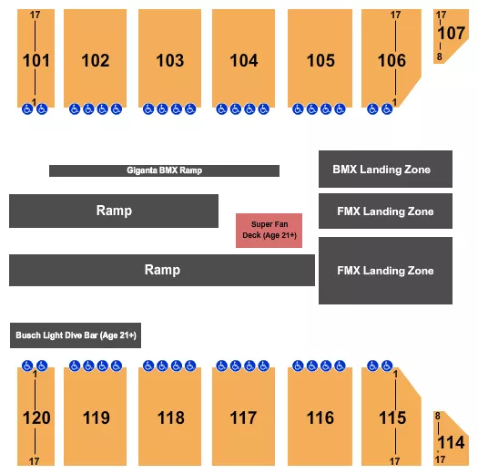 seating chart for Reno Events Center - Nitro Circus - eventticketscenter.com