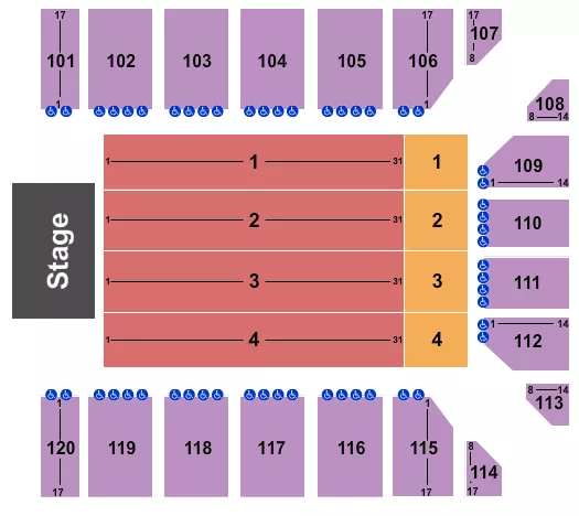 seating chart for Reno Events Center - UB40 - eventticketscenter.com