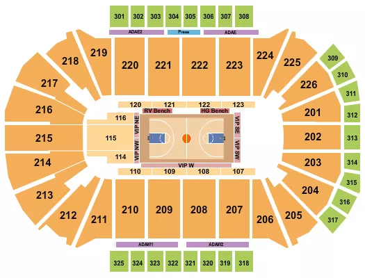 seating chart for Resch Center - Basketball - Globetrotters - eventticketscenter.com