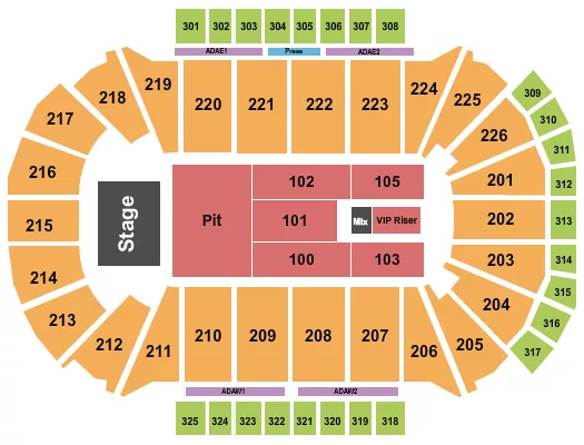 seating chart for Resch Center - Breaking Benjamin - eventticketscenter.com