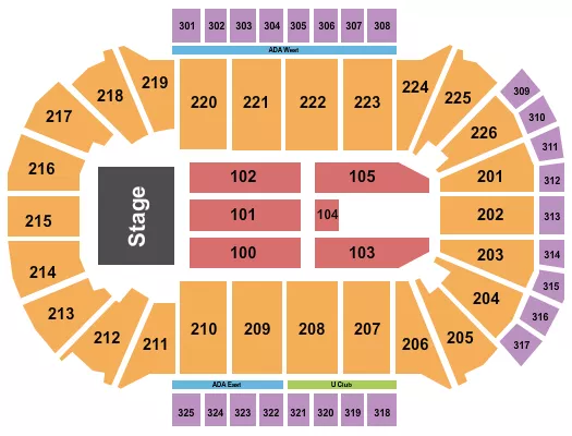 seating chart for Resch Center - End Stage 2 - eventticketscenter.com