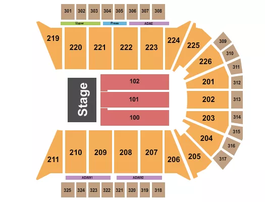 seating chart for Resch Center - End Stage 4 - eventticketscenter.com