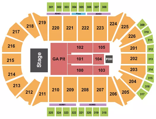 seating chart for Resch Center - Endstage GA Pit 4 - eventticketscenter.com