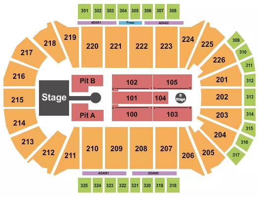 seating chart for Resch Center - Greta Van Fleet - eventticketscenter.com
