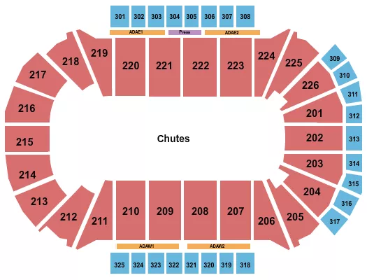 seating chart for Resch Center - Rodeo - eventticketscenter.com