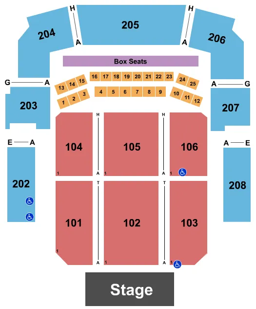 seating chart for Bayou Music Center - Endstage 2 - eventticketscenter.com