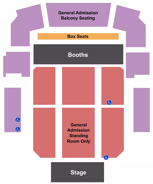 seating chart for Bayou Music Center - GA Flr GA Balc - eventticketscenter.com