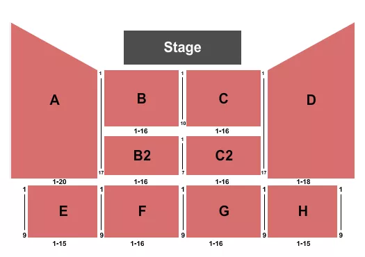 seating chart for Event Center at Rhythm City Casino Resort - End Stage - eventticketscenter.com