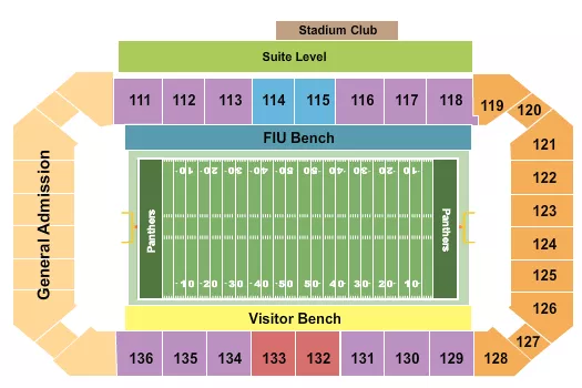 seating chart for FIU Football Stadium - Football 2 - eventticketscenter.com