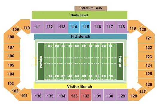 seating chart for FIU Football Stadium - Football2 - eventticketscenter.com