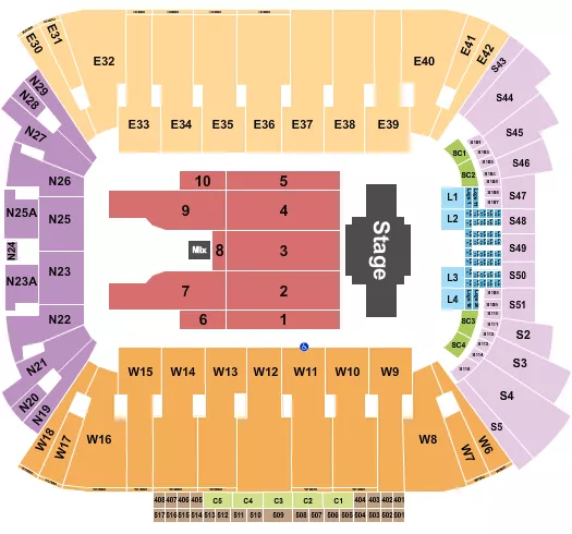 seating chart for Rice Eccles Stadium - Billy Joel - eventticketscenter.com