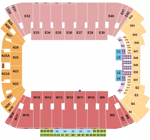 seating chart for Rice Eccles Stadium - Open Floor - eventticketscenter.com