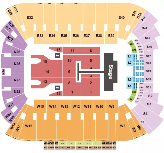 seating chart for Rice Eccles Stadium - Post Malone - eventticketscenter.com