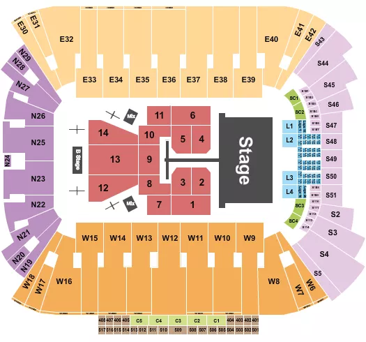 seating chart for Rice Eccles Stadium - Post Malone - eventticketscenter.com