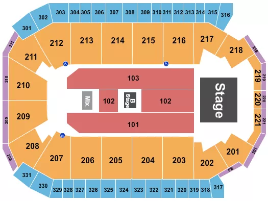 seating chart for Rio Rancho Events Center - Air1 Worship - eventticketscenter.com