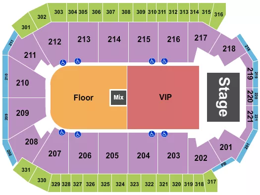 seating chart for Rio Rancho Events Center - Endstage GA Floor & VIP 2 - eventticketscenter.com