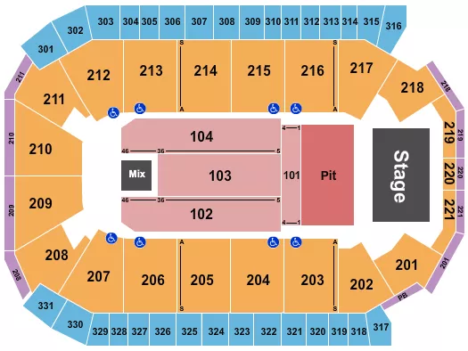 seating chart for Rio Rancho Events Center - Endstage Pit 2 - eventticketscenter.com