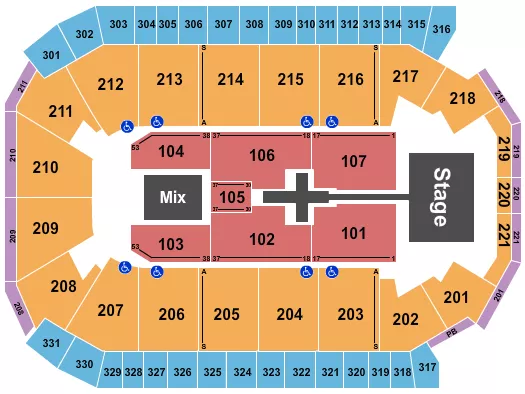 seating chart for Rio Rancho Events Center - TobyMac - eventticketscenter.com