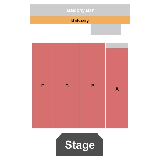 Bingo Seating Chart at River Cree Casino. The chart shows the main floor/stage with seating options surrounding it, which are color coded
