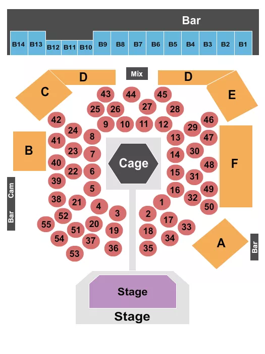 seating chart for River Cree Casino - MMA Unified 54 - eventticketscenter.com