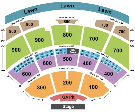 seating chart for Riverbend Music Center - End Stage GA Pit - eventticketscenter.com