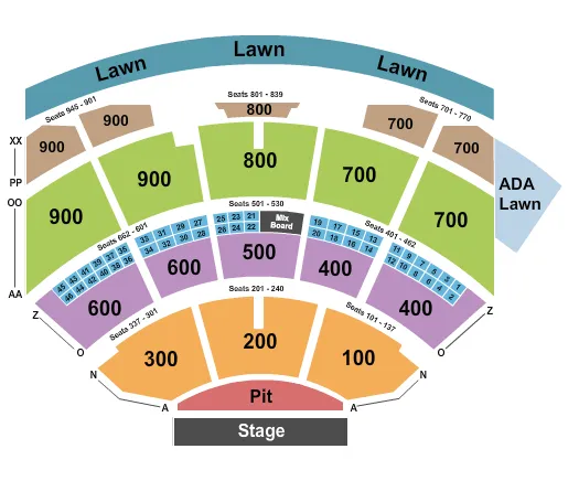 seating chart for Riverbend Music Center - Endstage Pit - eventticketscenter.com