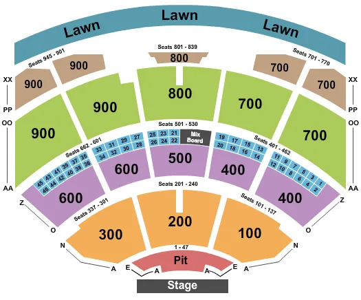 seating chart for Riverbend Music Center - End Stage - eventticketscenter.com