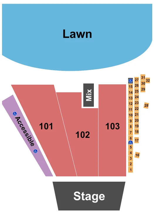seating chart for Live Oak Bank Pavilion At Riverfront Park - End Stage - eventticketscenter.com