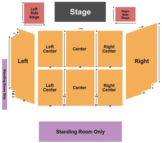 seating chart for Rivers Casino Event Center at The Rivers Casino - Pittsburgh - Endstage 2 - eventticketscenter.com