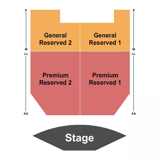 seating chart for River's Event Center - Wildhorse Resort & Casino - Premium Reserved/General Reserved - eventticketscenter.com