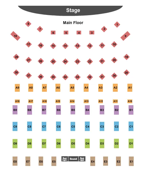seating chart for Riverside Center for the Performing Arts - Endstage - eventticketscenter.com