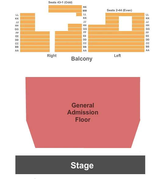 seating chart for Riverside Municipal Auditorium - Endstage GA Floor - eventticketscenter.com
