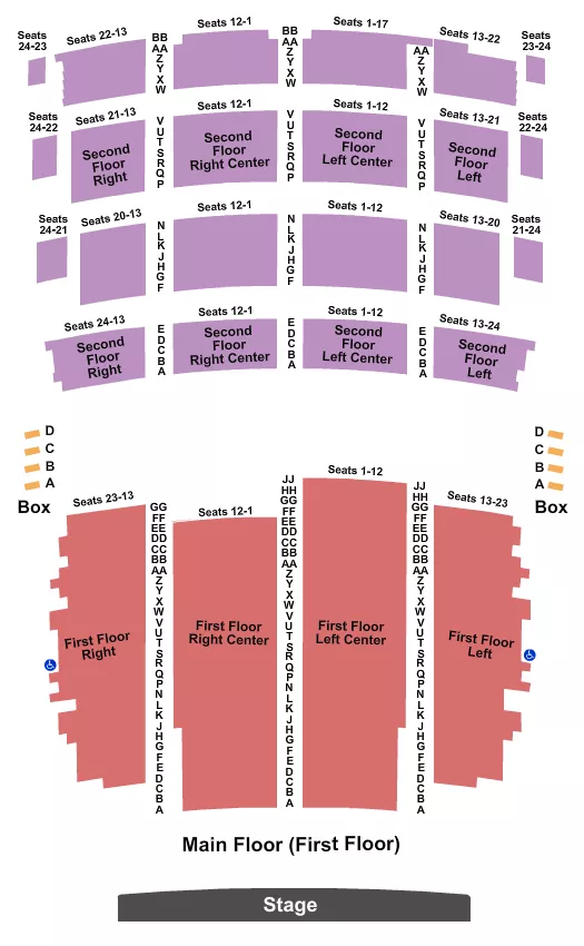 seating chart for Riverside Theater - WI - End Stage 2 - eventticketscenter.com