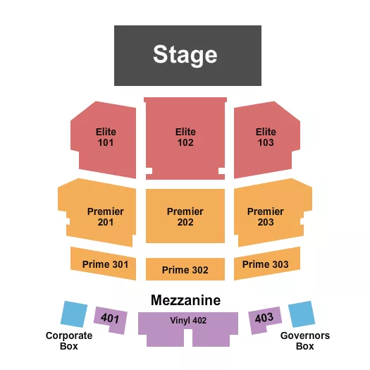 seating chart for Showplace Theatre At Riverwind Casino - End Stage 2 - eventticketscenter.com