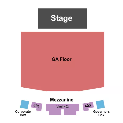seating chart for Showplace Theatre At Riverwind Casino - Endstage GA Floor 2 - eventticketscenter.com