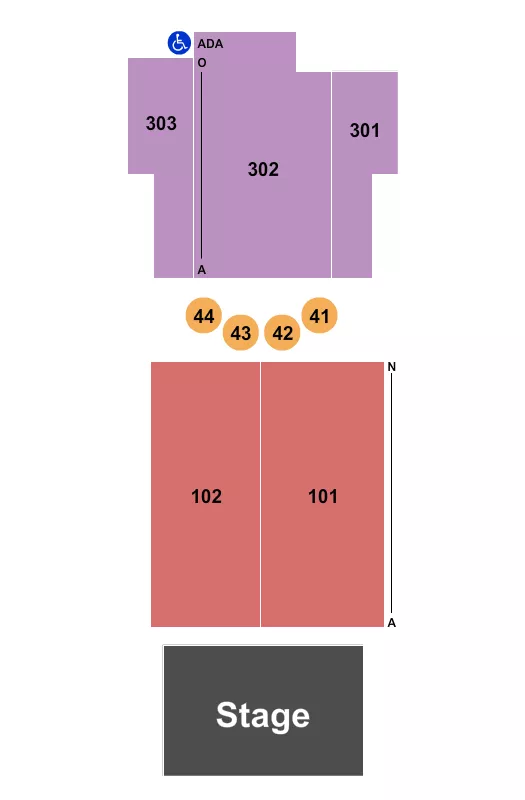 seating chart for Riviera Theater - Charleston - Endstage 2 - eventticketscenter.com