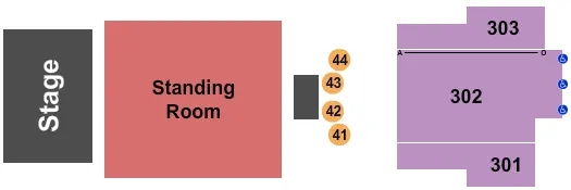 seating chart for Riviera Theater - Charleston - Endstage SRO - eventticketscenter.com