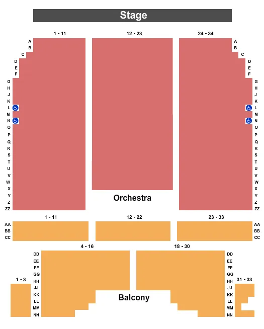 seating chart for Riviera Theatre - NY - Endstage 2 - eventticketscenter.com